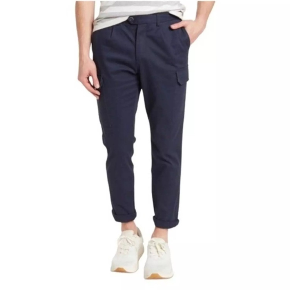 ZNT18 Emilio Cargo Chino Pants Men’s Navy Blue Size 38X34